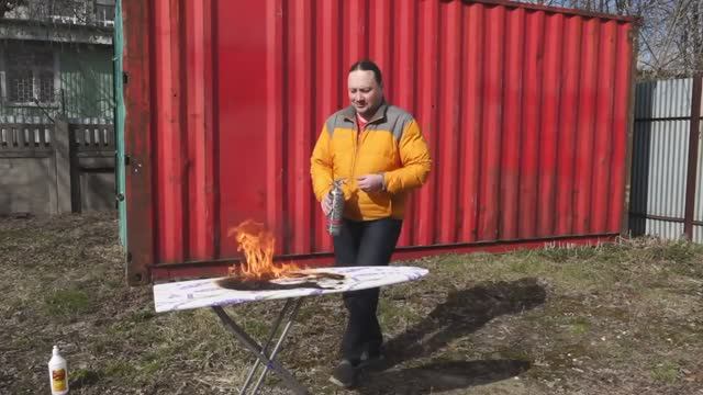 Видеообзор испытаний однолитрового огнетушителя BONTEL смотреть онлайн