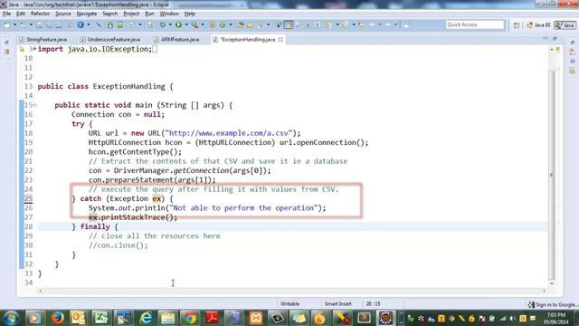 Java 7 Feature : Managing Multiple Exceptions in a single catch block. смотреть онлайн