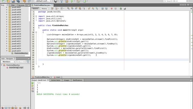Java 8 Tutorial - 25 - Streams find match German смотреть онлайн