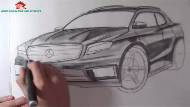 Car Design Sketch - Mercedes GLA 250 смотреть онлайн