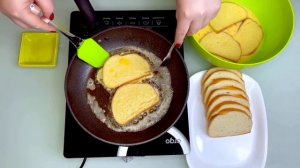 Простой  и быстрый завтрак! Гренки из батона, сладкие , в яйце и молоке, на сковороде!