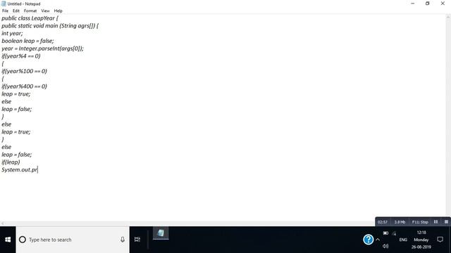 LeapYear using command line argument in java смотреть онлайн