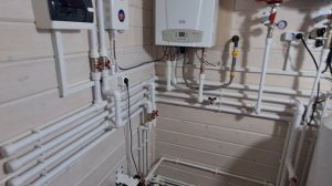 Отопление в каркасном доме. Котельная на газовом котле с бойлером косвенного.