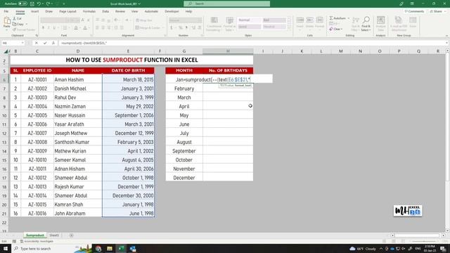 How to Use SUMPRODUCT function in Excel - Office 365 | SUMPRODUCT in Malayalam | #excel #tutorial смотреть онлайн