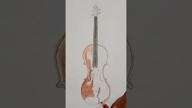 How To Draw A Violin Step By Step {Violin Drawing Easy смотреть онлайн