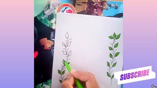 Easy Border Design For Project,assignment Cover Art,file Front Page Ideas,nature Art For Project.