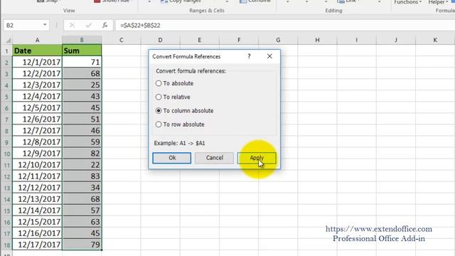 Convert Cell Reference To Relative / Absolute Reference In Excel смотреть онлайн