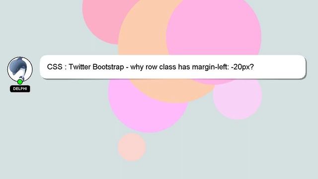 CSS : Twitter Bootstrap - why row class has margin-left: -20px? смотреть онлайн