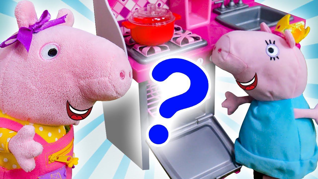 Свинка Пеппа на русском языке. Куда пропали продукты? Смешные видео про игрушки смотреть онлайн