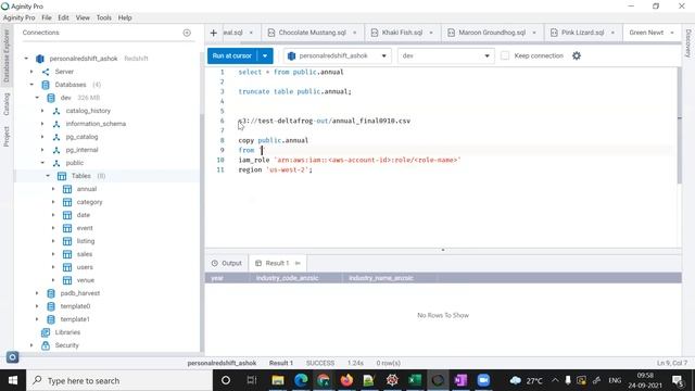 Copy file from S3 to redshift using Copy Command смотреть онлайн