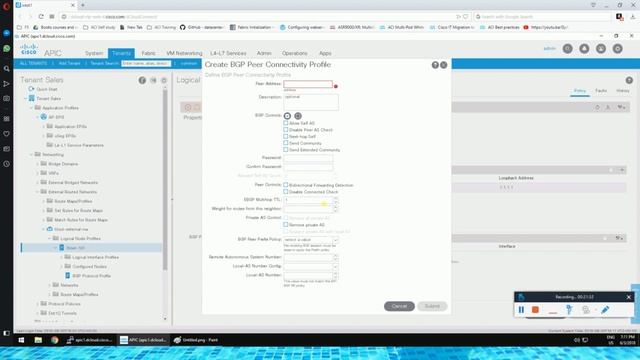 17 L3out configuration using BGP in ACI Lab смотреть онлайн
