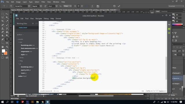 Convert PSD to HTML Template using Bootstrap 4 Tutorial in Bangla - Part 1 смотреть онлайн