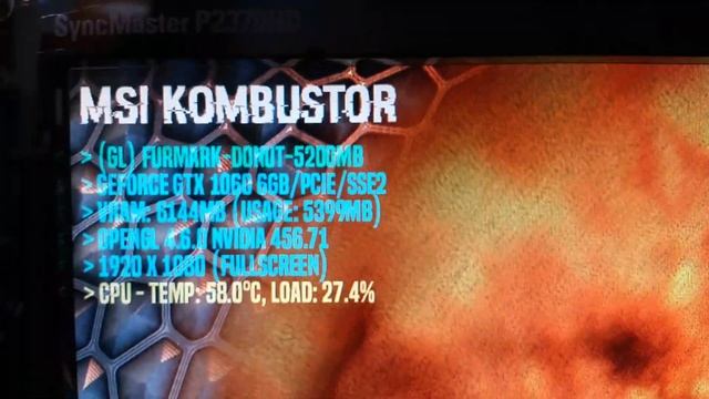 EVGA Nvidia GTX 1060 6GB SuperClocked - MSI Kombustor Furmark 5200 Stress Test, 20 mins смотреть онлайн
