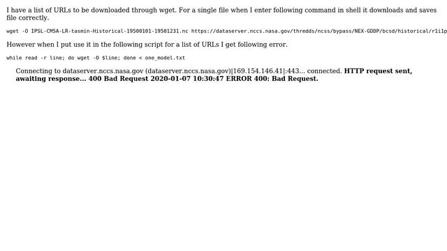 Unix & Linux: wget ERROR 400: Bad Request смотреть онлайн