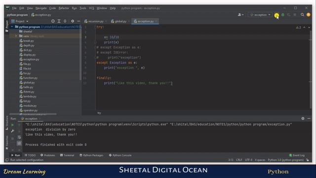 Python Exception | Try except in python | Python Tutorial #25 #codewithsheetal #coder смотреть онлайн