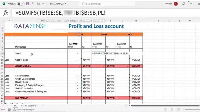 Profit and Loss Report from Trial Balance | SUMIFS смотреть онлайн
