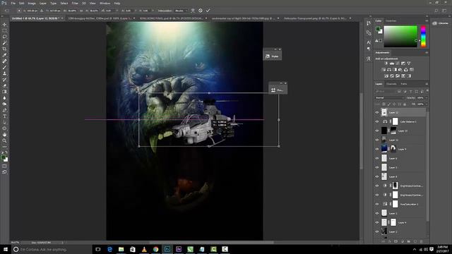 Kong: Skull Island Movie Poster - PHOTOSHOP TUTORIAL смотреть онлайн