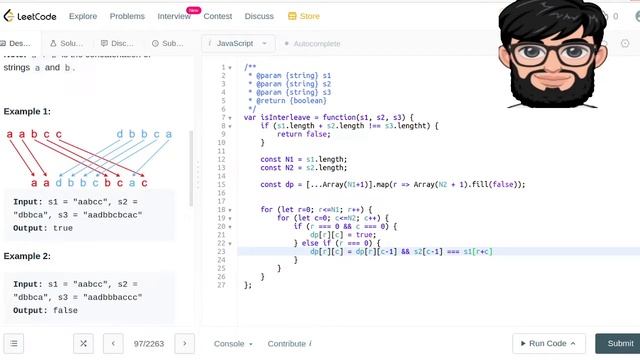 Leetcode Question 97 "Interleaving String" in Javascript смотреть онлайн