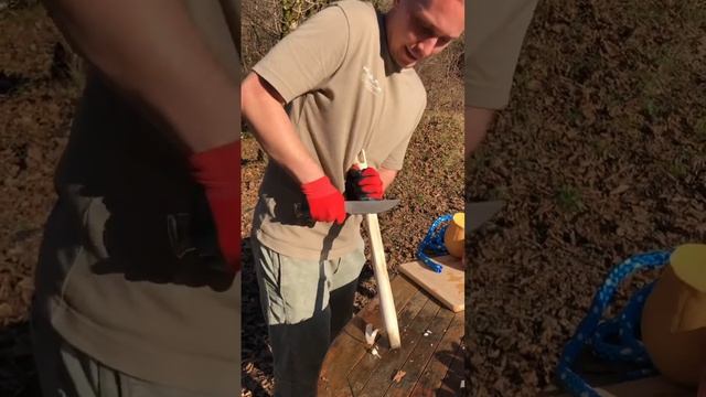 Нож из стали номер в мире S390 твёрдость 70hrc - станет отличным лагерным ножом! Справится со всем! смотреть онлайн