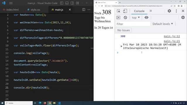 Date (2), JavaScript Advanced Tutorial deutsch Teil 32 смотреть онлайн