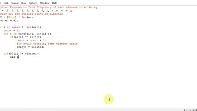 Python Program to find frequency of each element in an Array смотреть онлайн