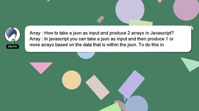Array : How to take a json as input and produce 2 arrays in Javascript? смотреть онлайн