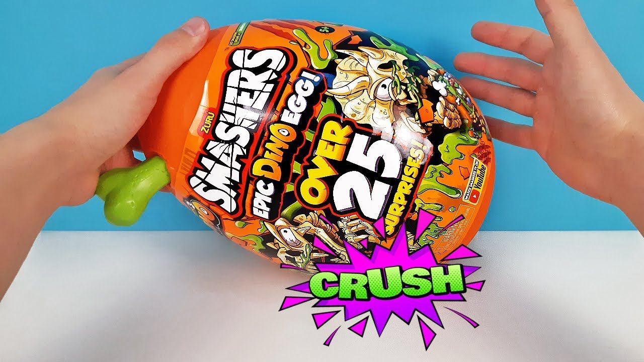 РАЗБИЛ ГИГАНТСКОЕ ЯЙЦО ДИНОЗАВРА! 25 СЮРПРИЗОВ Smashers ZURU Series 3 EPIC DINO EGG toys unboxing смотреть онлайн