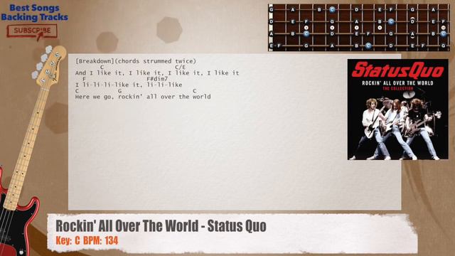 🎻 Rockin' All Over The World - Status Quo Bass Backing Track with chords and lyrics смотреть онлайн