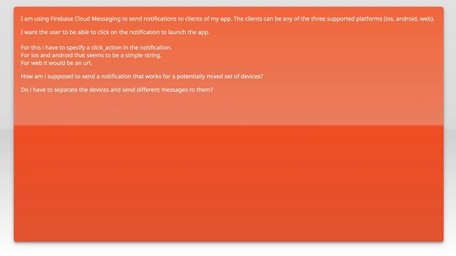 Firebase Cloud Messaging click_action format is platform specific? смотреть онлайн