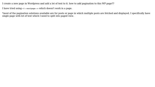 Wordpress: How to add pagination to a single wordpress page with lot of text? смотреть онлайн