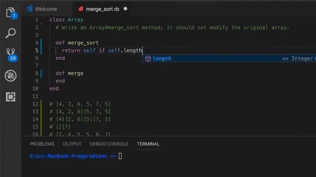 Ruby: Merge Sort смотреть онлайн