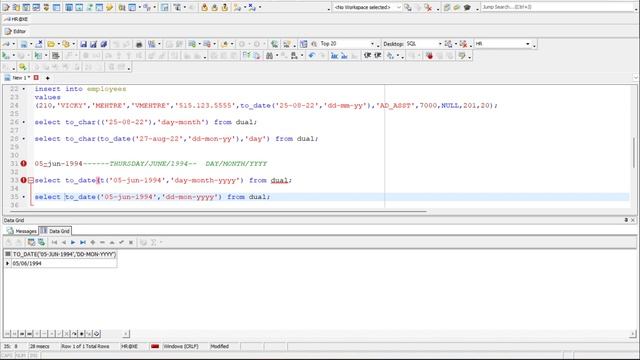 Functions in SQL- Date Conversion Function and group functions смотреть онлайн