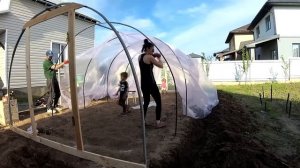 АРОЧНАЯ  ТЕПЛИЦА  своими руками. ТЕПЛИЦА полусфера.  Накрываем пленкой.