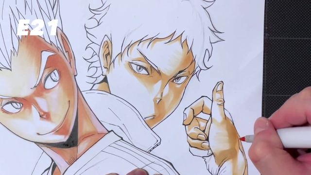 【ハイキュー‼︎】木兎光太郎Ｘ赤葦京治 描いてみた Haikyuu!! | Drawing kotaro bokuto & keiji akaashi | copic смотреть онлайн