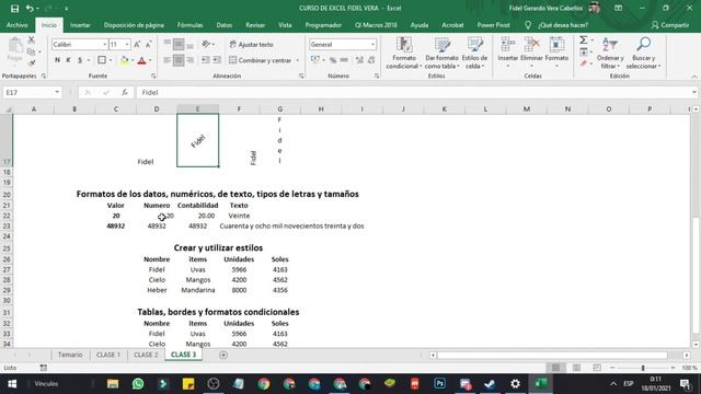 Curso Excel - Capitulo 3: FORMATOS Y EDICION DE DATOS 2021 Office 2019???✅??? смотреть онлайн