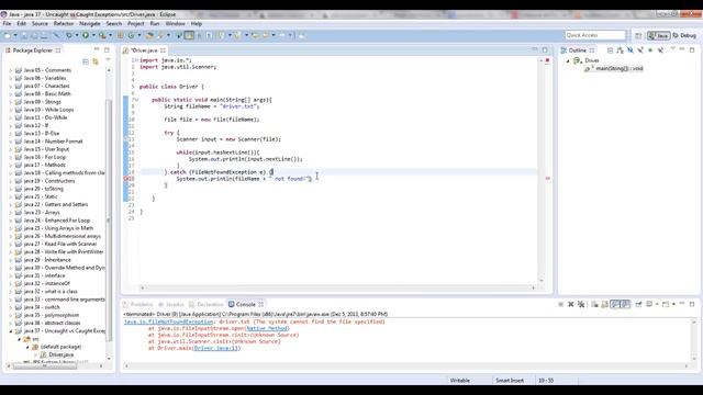 Learn Java - Beginner 40 - Try-Catch Block смотреть онлайн