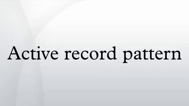 Active record pattern смотреть онлайн