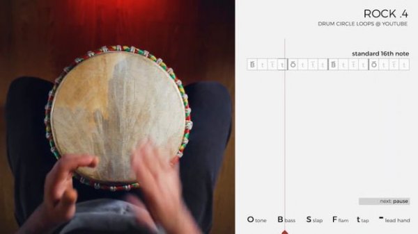 Learn a Rock Rhythm for Djembe [Rock 4 - Standard 16th Note]