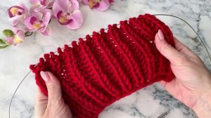 Шарф спицами / Вязание для начинающих / С чего начать вязать / Пышная резинка / Как связать шарф