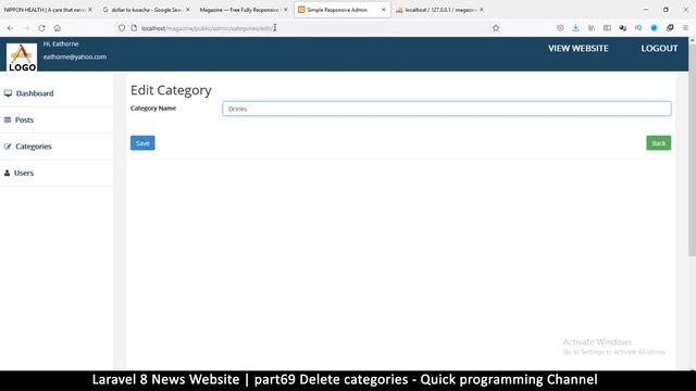 #69 Laravel 8 News Website | Deleting categories | Quick programming tutorial смотреть онлайн