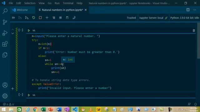 How to print natural numbers from 1 to n using Python смотреть онлайн