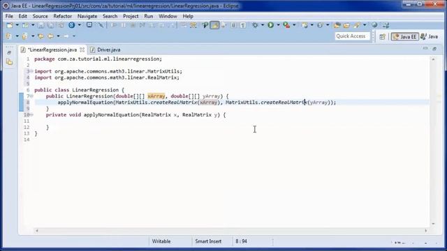 Linear Regression w/ Java & Normal Equation (Prototype Project 01) смотреть онлайн
