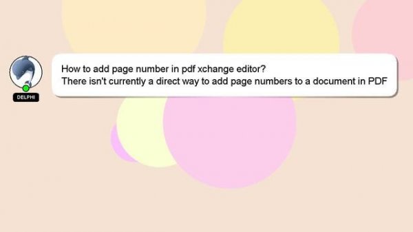 How to add page number in pdf xchange editor?