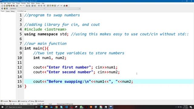 program to swap two numbers in C++ for beginners | no talking смотреть онлайн