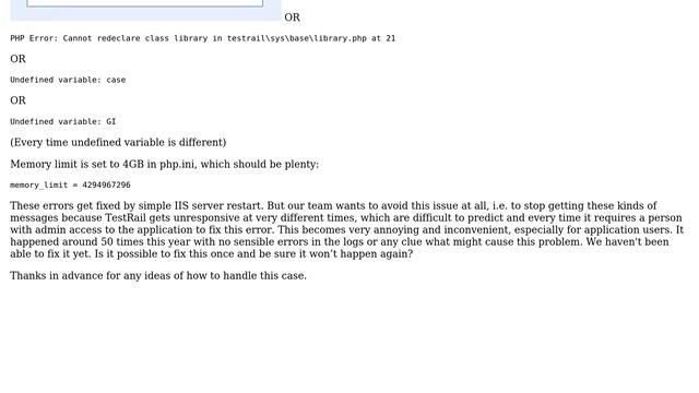 PHP errors: 'call to undefined function' or 'undefined variable' happening sporadically on TestRail смотреть онлайн
