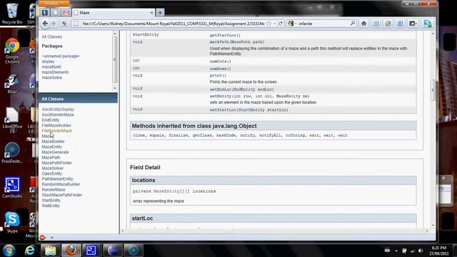 Fall 2011 COMP3331 Asst2 Video JavaDoc смотреть онлайн