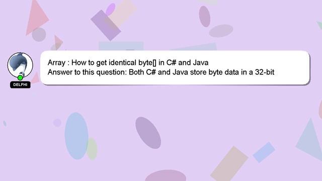 Array : How to get identical byte[] in C# and Java смотреть онлайн