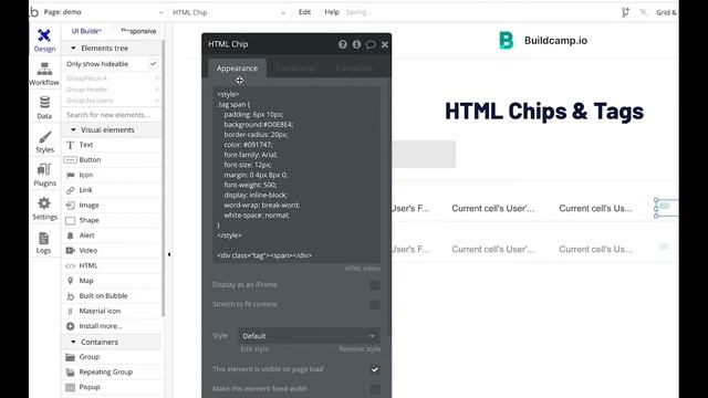 HTML chips & tags | Bubble.io Tutorial смотреть онлайн