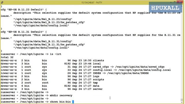 How to configure ignite server on HP - UNIX. смотреть онлайн