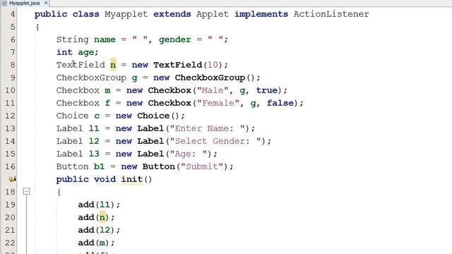 A simple Form with Submit Button in Java Applet (Hindi) смотреть онлайн